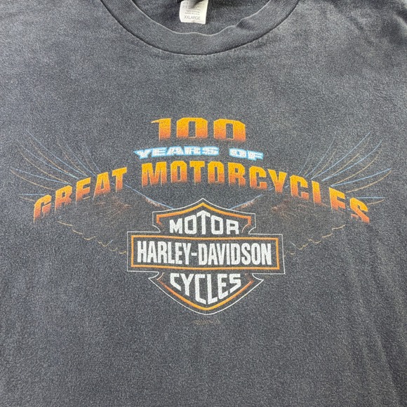VTG 2003 Harley Davidson New Berlin Wisconsin Black Faded Shirt XXL Made In USA - Picture 2 of 11